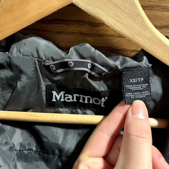 Marmot Black Jacket Hooded Softshell Lightweight Windbreaker Hiking women's XS - Picture 3 of 9